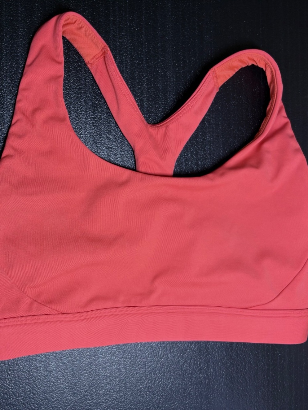 Athleta Ultimate Racerback Sports Bra Vermillion Coral Pink Size S